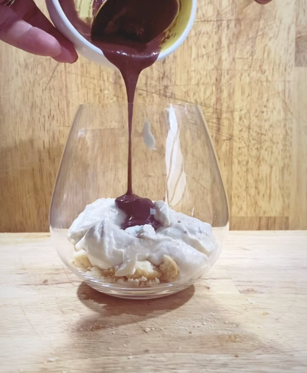 easy one serve peanut butter cheesecake in a glass