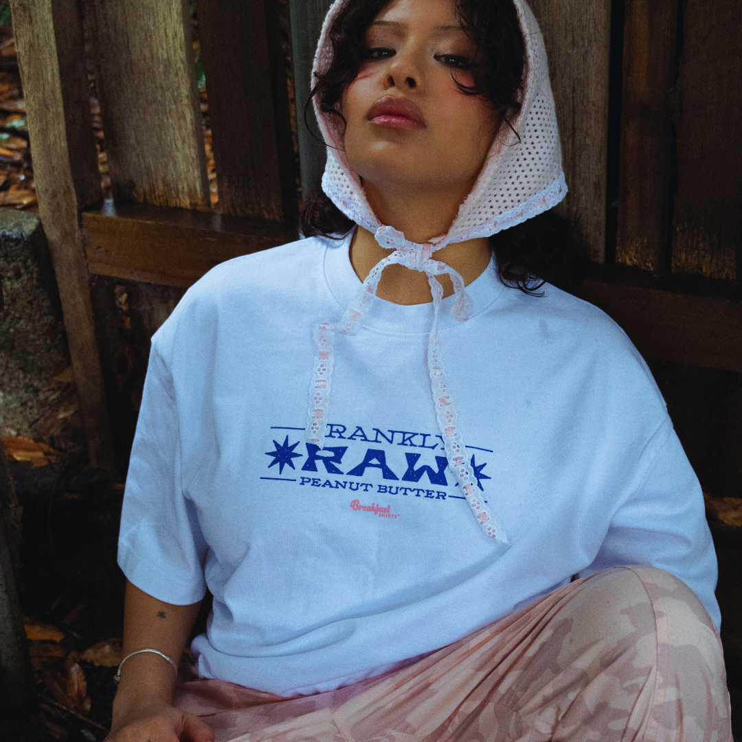 Frankly Raw x Breakfast Shirts | White Oversized Tee