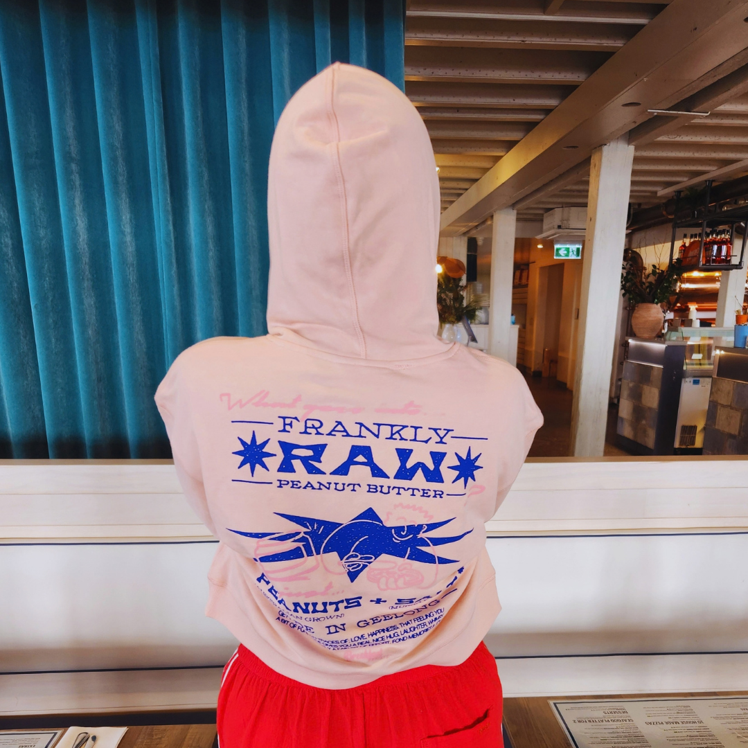 Frankly Raw x Breakfast Shirts | Pink Cropped Hoodie
