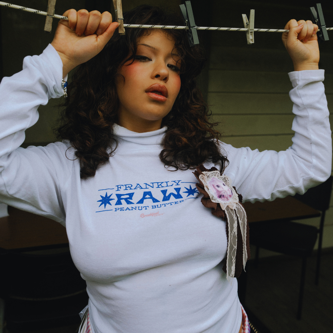 Frankly Raw x Breakfast Shirts | White Turtle Neck