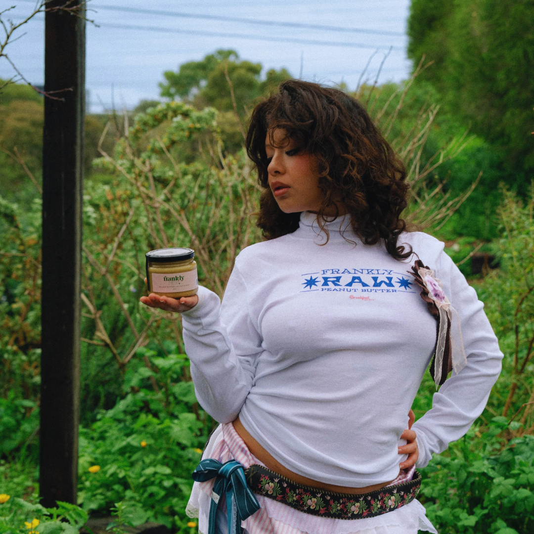 Frankly Raw x Breakfast Shirts | White Turtle Neck