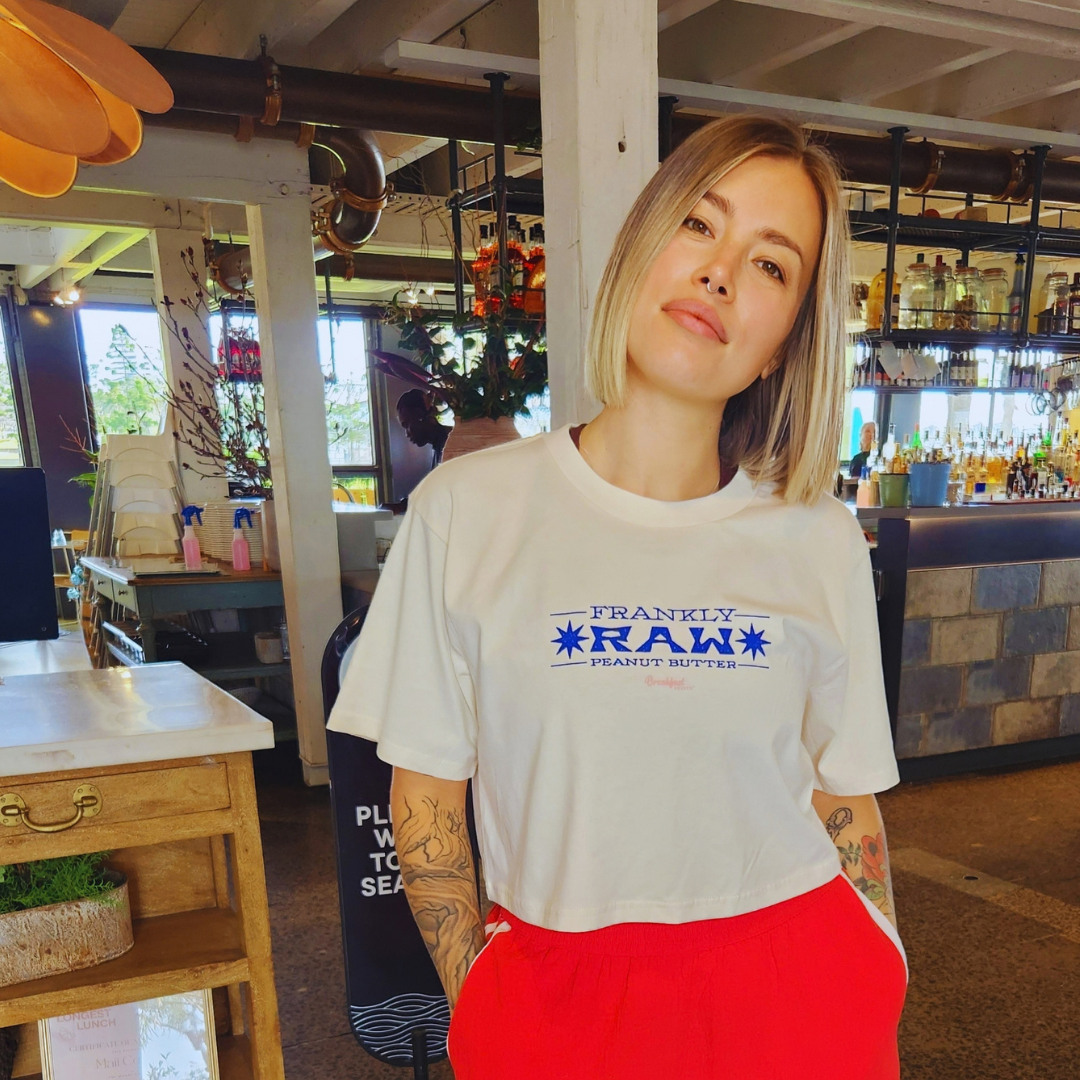 Frankly Raw x Breakfast Shirts | Bone Cropped Tee