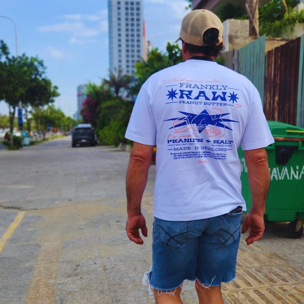 Frankly Raw x Breakfast Shirts | White Oversized Tee