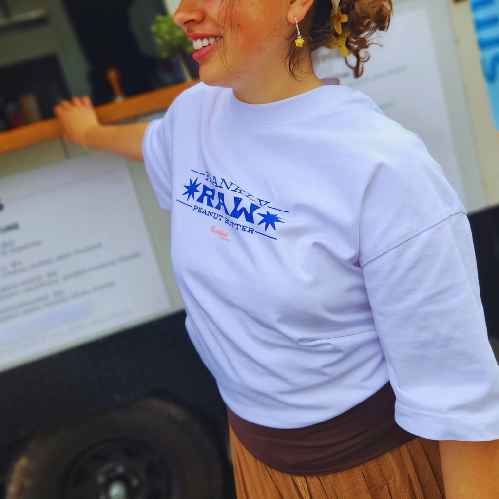 Frankly Raw x Breakfast Shirts | White Oversized Tee